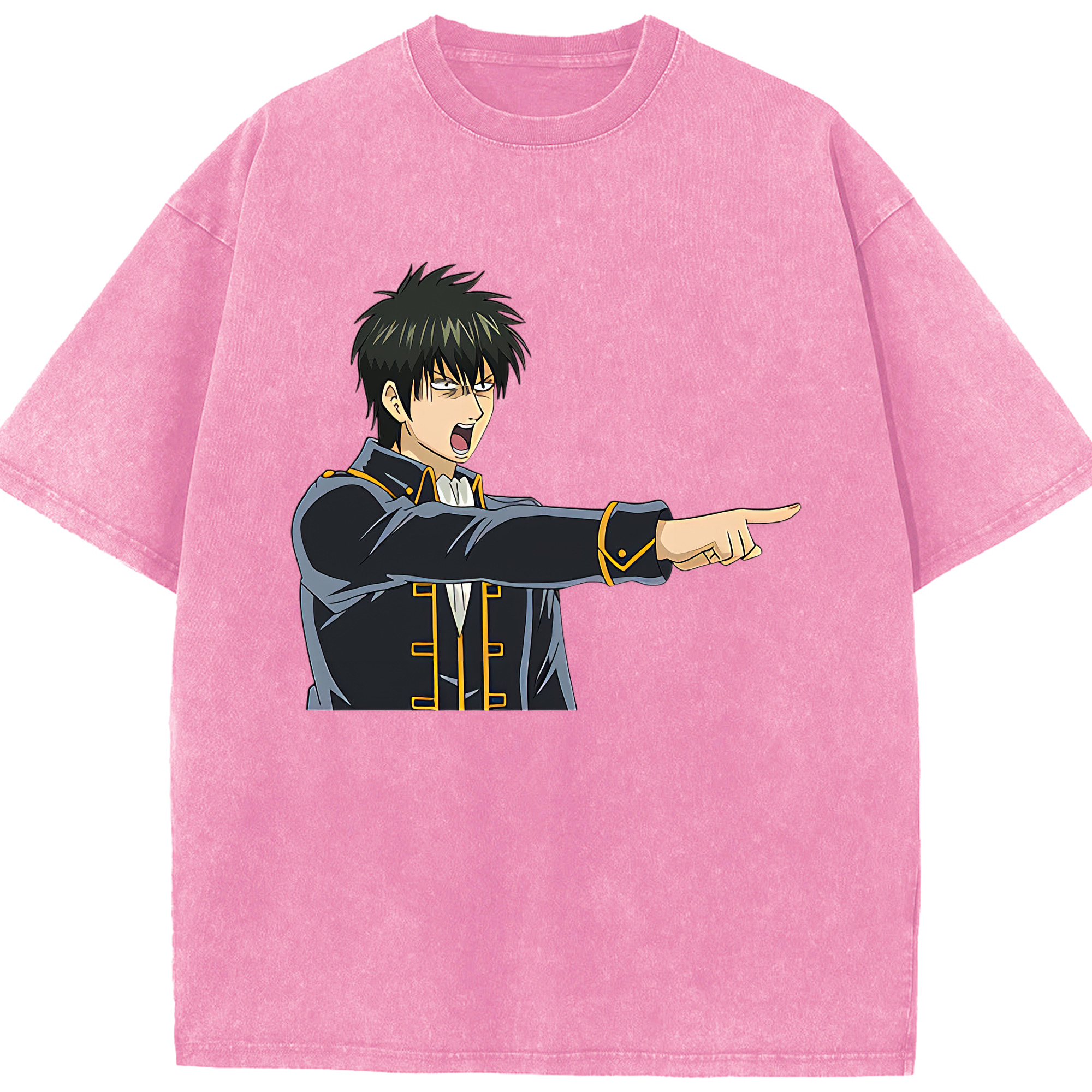 （画像用） ぎんたま 坂田銀時（さかたぎんとき） 神楽 志村新八（しむら しんぱち） GINTAMA Sakata Gintoki Kagura Shimura Shinpachi 綿100% ヴィンテージ風 半袖Tシャツ（フロントプリント）